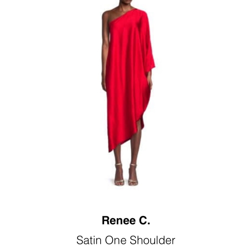 Red satin dress